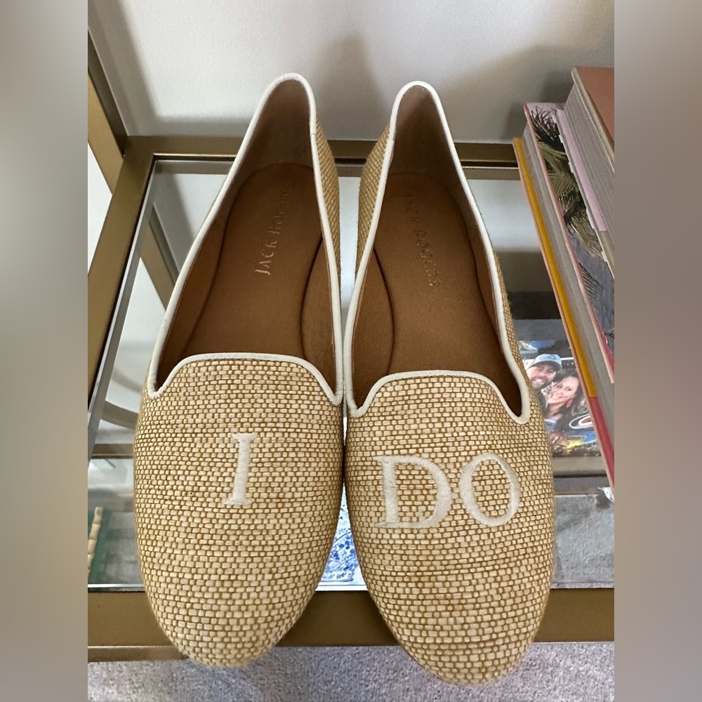 Jack Rogers “I Do” Raffia Loafers size 9.5